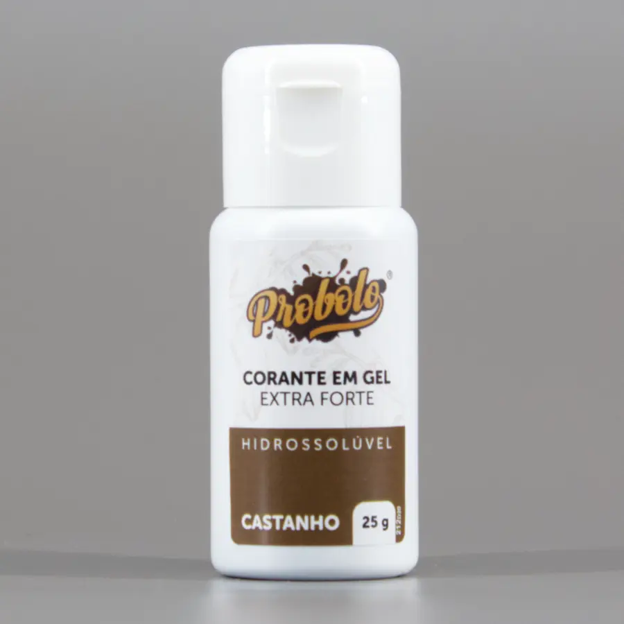 Corante em Gel Extra Forte, Hidrossolúvel, Castanho