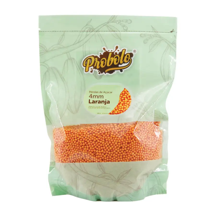Pérolas Açúcar, 4mm, Laranjas
