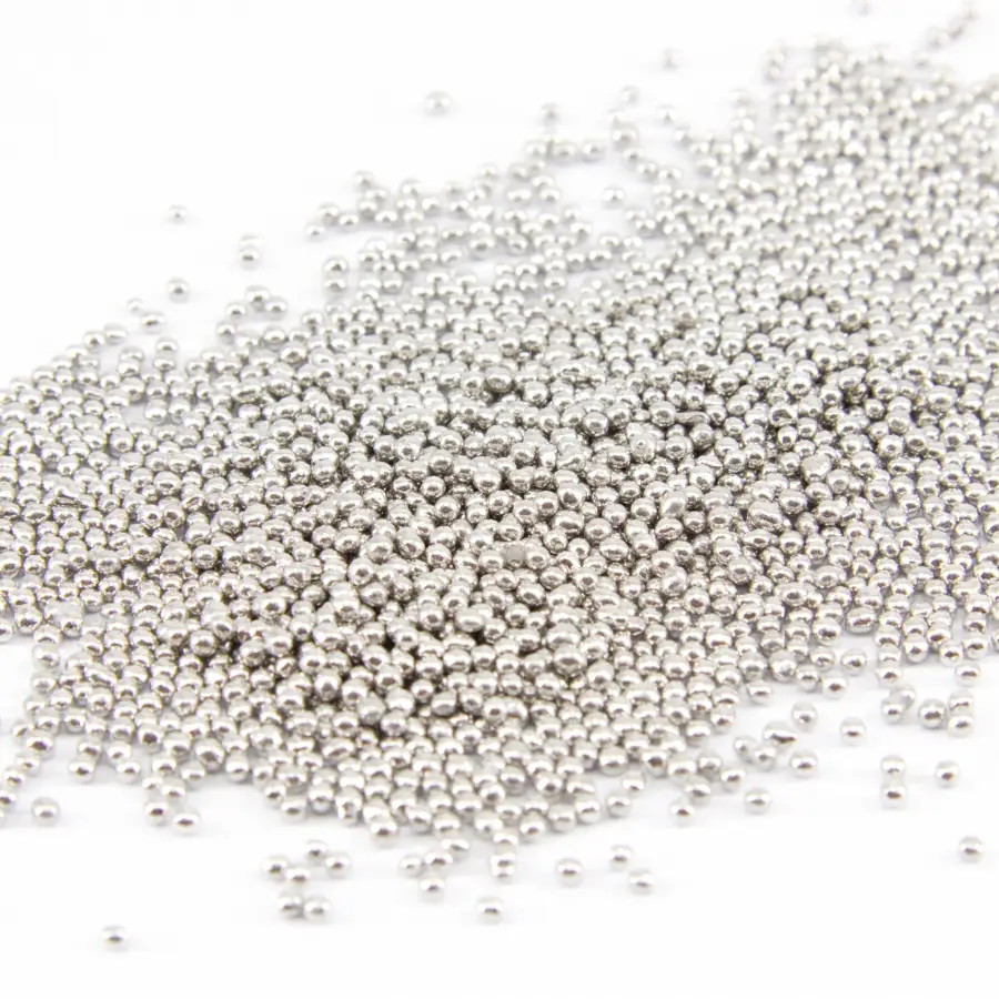 Pérolas Açúcar, 2mm, Metalizadas Prata
