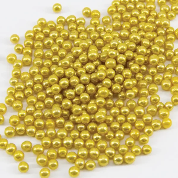 Pérolas de Açúcar Ouro Metalizado 4mm - 1kg