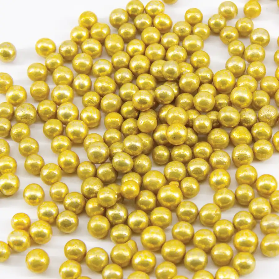 Pérolas de Açúcar Ouro Metalizado 6mm - 1kg