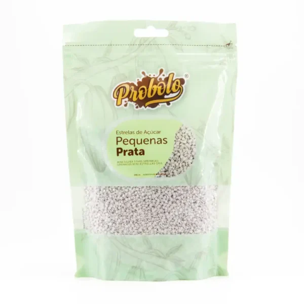 Sprinkles Estrelas de Açúcar Pequenas Prata - 250gr
