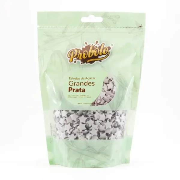 Sprinkles Estrelas de Açúcar Grandes Prata - 250gr