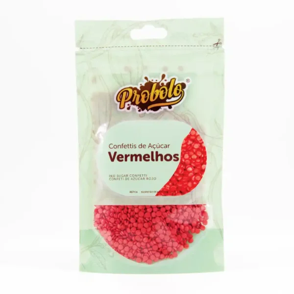 Sprinkles de Açúcar Confettis Vermelho - 60g