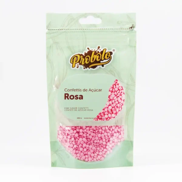 Sprinkles de Açúcar Confettis Rosa - 60g
